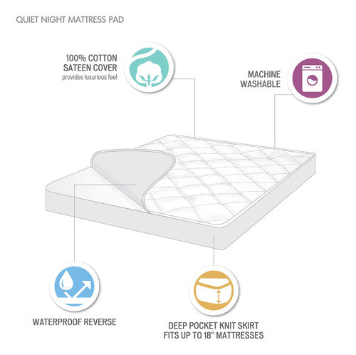 Premier Comfort Quiet Noches Pad De Colchón Impermeable 5