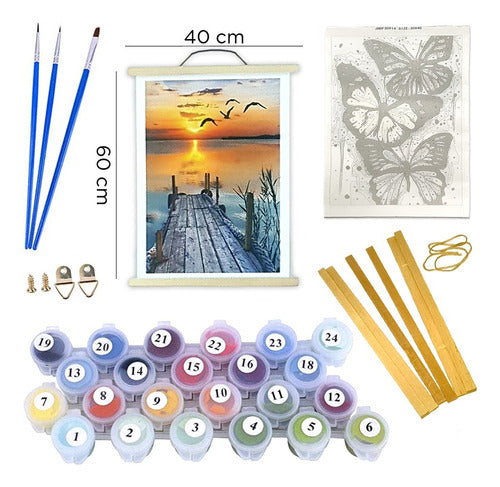 Art Painting by Number Kit - Artistic Drawing Set with Frame 2