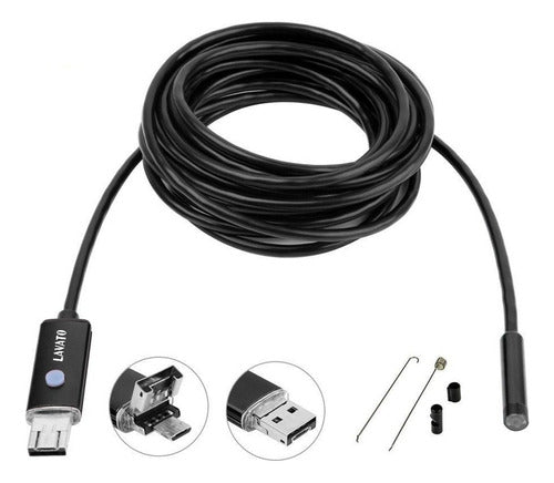 Eurotech Camara Boroscopio Endoscopio Usb 5mts Automotriz 0