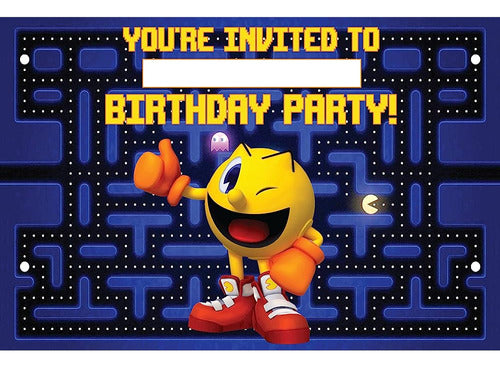 Happy Choices Pacman Party Invitation Cards and Envelopes - Happy Birthday 1