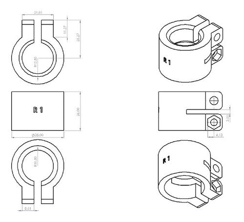 Reductor 27mm A 21mm Repuesto Varios Rab Redtor-0001 2