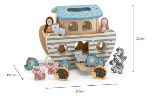 PolarB Noah's Ark Pull-Along and Stacking Toy for Kids 1