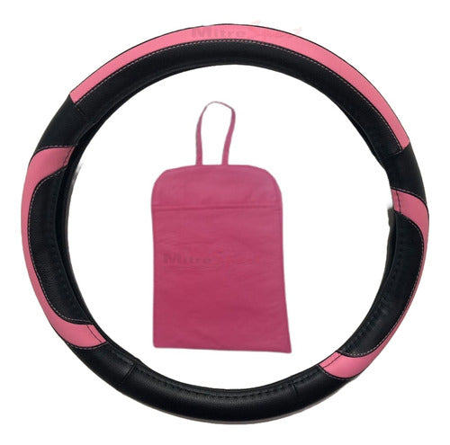 Cubre Volante Rosa Flúo+ Bolsita- Kit Mujer 0