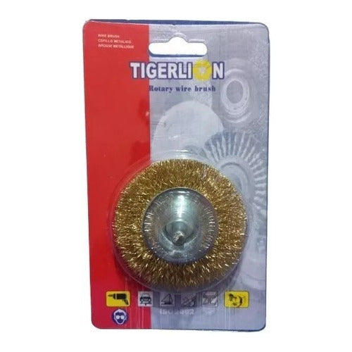 Tigerlion Wire Brush 75mm 6mm Shaft for Drill Wood Metal 0