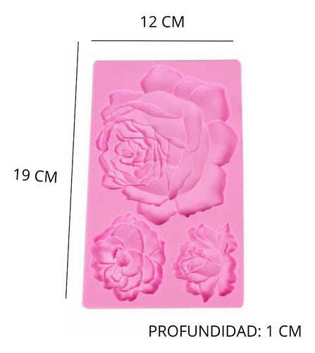 Doctor Glitter Silicone Mold 3 Different Size Roses 1