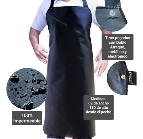 Linco Pack 2 Black PVC Aprons L & XL 100% Waterproof 5