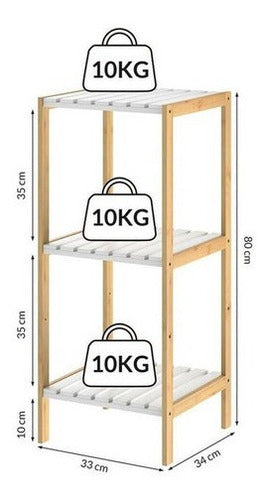 Bamboo 3-Shelf Organizer Shelving Unit for Bathroom 2