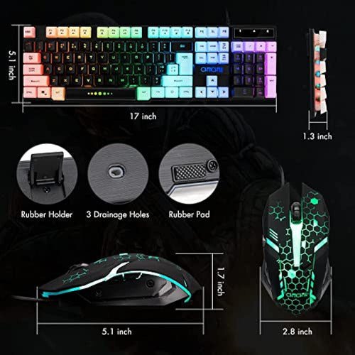 Combo De Teclado Y Mouse Para Juegos Con Cable: Teclado Y Mo 1