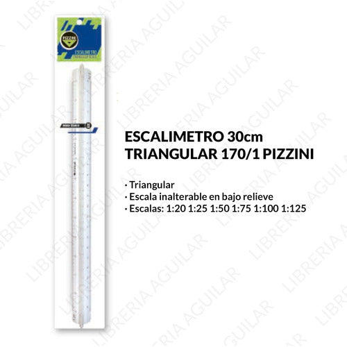 3 Escalimetro Triangular Pizzini Dibujo Tecnico 30 Cm 2