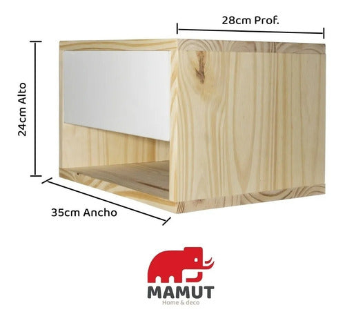 Mamut 2 Floating Nightstands with Drawer and 2 Cube Nightlights 3