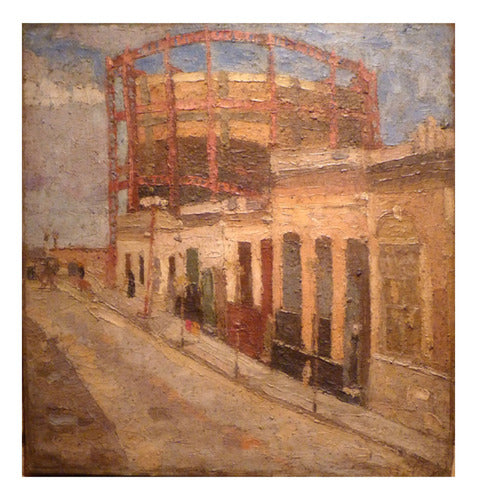 Alfredo De Simone - El Gasómetro - 1940 - Lámina 45x30 Cm. 0