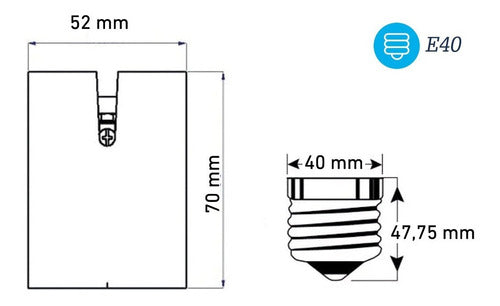 Ceramic E40 Lamp Holder - Goliat Thread - Socket 4