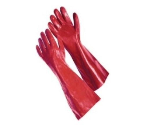 Red PVC Lined Long 30 cm Certified Glove 1