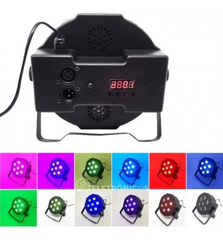 Canhão Jogo De Luz 7 Leds Rgb 90w Efeito Strobo Potente 2