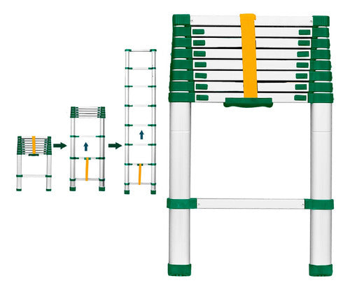 Jadever Telescopic Ladder 8 Steps 2.6m Aluminum JDLD5H08 0