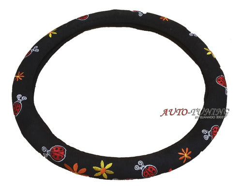 Auto-Tuning Women's Embroidered Velvet Steering Wheel Cover 1