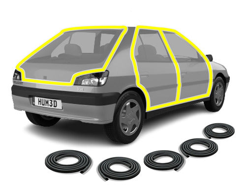 Burkool Combo Door and Trunk Seals for Peugeot 306 4p + Surprise Gift 0