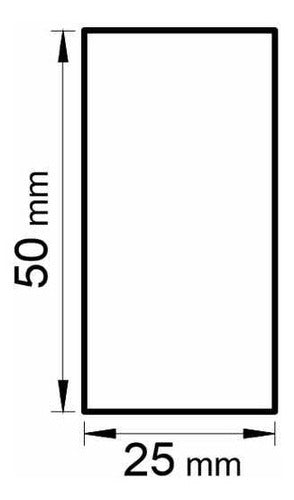 Alumas Aluminum Profile Tubo 50x25 mm Blanco x 3 Metros 1