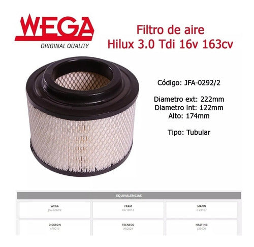 Kit De Filtros Toyota Hilux Año 2010 2.5 3.0 Completo. 1