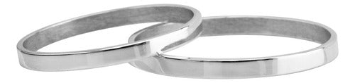 Joyería Belmar Par Alianzas Cinta 2 Mm Plata 950 Boda Compromiso Novia 1