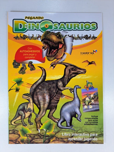 Lote X 4 Libros Pegando Dinosaurios Con Autoadhesivos 3