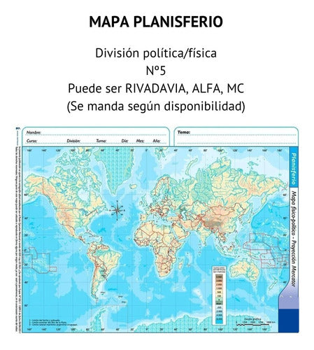 10 School Maps World Map N°5 Physical Political Division 1
