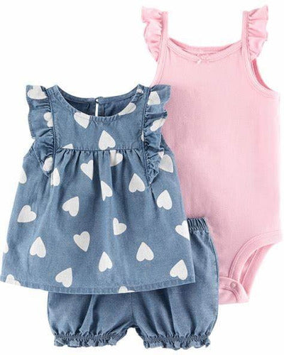 Carter's Pack of 3 Body, Blouse, and Shorts Set 0