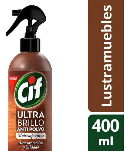 Cif Lustra Mueble Ultra Brillo Multiuperficies Anti Polvo 400 Ml 1