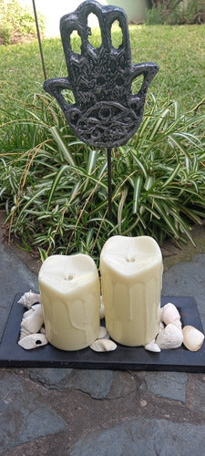 LED Candle with Melted Wax Effect and Flickering Flame - 15 x 9 cm 6