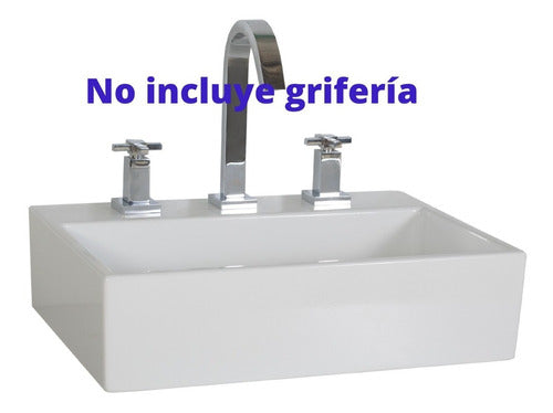 Gulliart Inter Ceramic Countertop Sink 3 Faucet Holes 42x31cm White 3