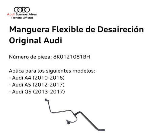 Manguera Flexible De Desaireación Audi A4 2010 Al 2016 1