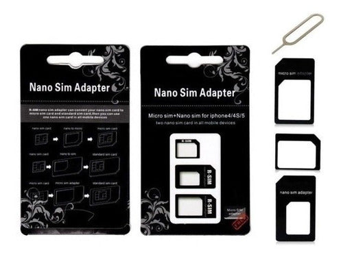 2 X Tarjeta Nano Sim Micro Estándar Adaptador Adaptador Conv 1