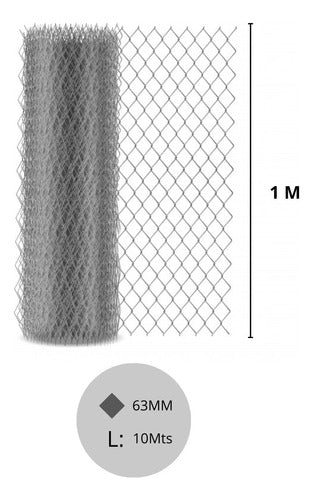 Mundo Alambre Tejido Romboidal Cal 14(2.03mm)x63mmx1.00m 1