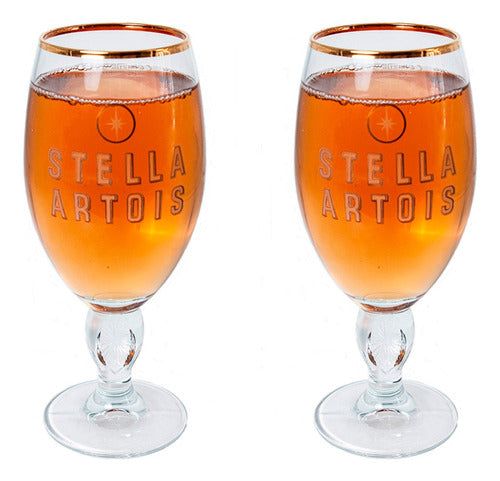 Stella Artois Beer Glass Set x2 330 Ml Original 0