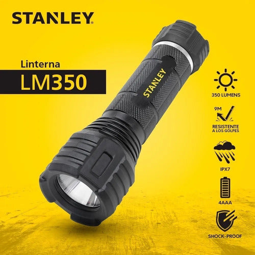 Stanley Indestructible Handheld LED Flashlight 350Lum Tactical 1