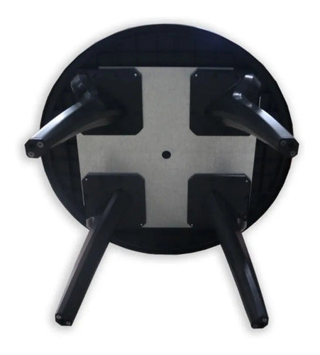 Mascardi Reinforced Steel 120cm Black Round Plastic Table 2