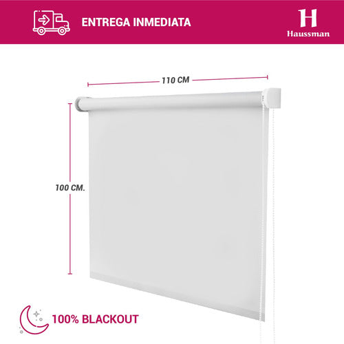 Haussman Cortina Blackout Roller Dormitorio Blanco 110x100 Ct 1