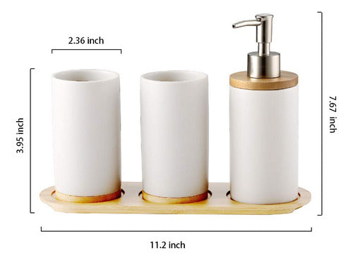 Jiweimo 4-Piece Ceramic Bathroom Accessory Set, I 2