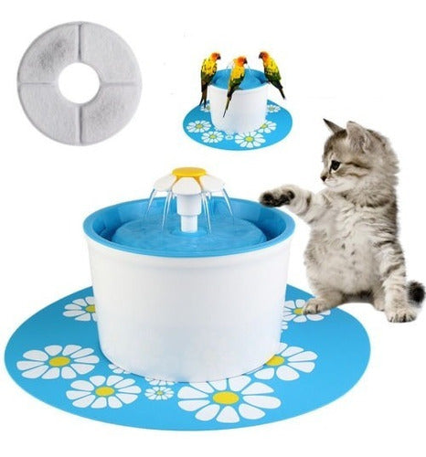 Gato Agua Flor Fuente Dispensador Automático Para Mascotas P 2