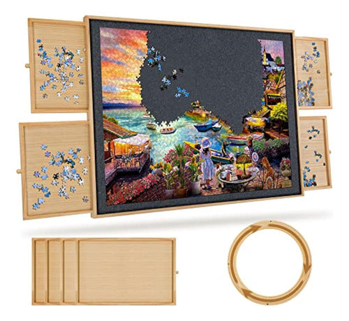 Teakmama Rotating Board for 1500 Piece Puzzles 0