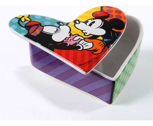 Ceramic Heart Mickey & Minnie by Romero Britto 0