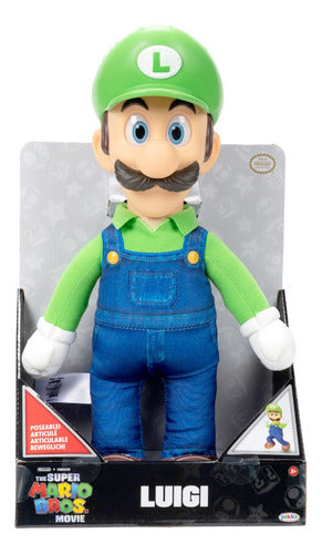 Jakks Luigi Super Mario Bros The Movie Poseable Plush 0