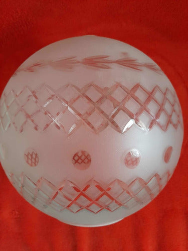 Frosted Glass Carved Globe Lamp 0