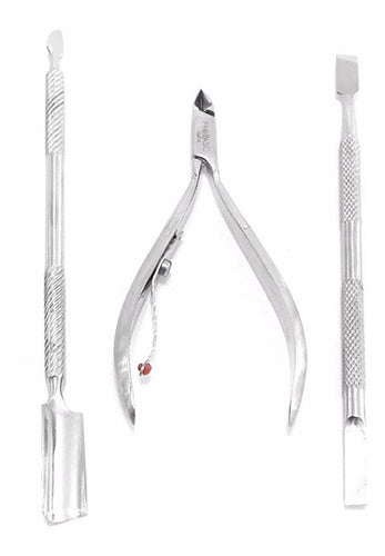 ProBasic Manicure Kit - Cuticle Nipper + 2 Stainless Steel Pushers 0