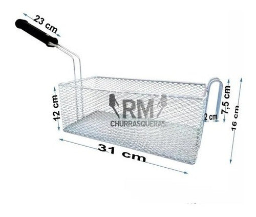 Fryer Basket Set (x2 Units) - Rectangular Reinforced 16x31cm 2