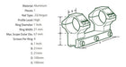 Accushot Integral Mount Rings 1" High Air Rifle 11mm 1