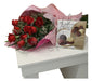 Bouquet of 12 Premium Roses and Chocolate Box 90g - Flower Delivery Service 0