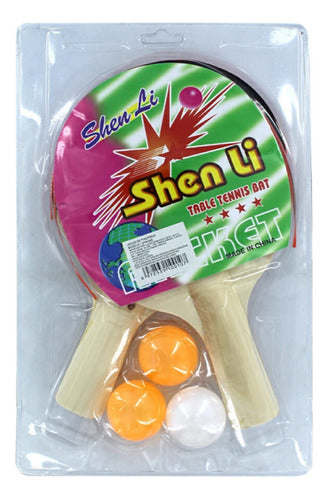 Shen Li Set Ping Pong 2 Paletas + 3 Pelotas 1