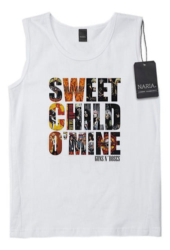 Naria Store Musculosa Niño Guns And Roses Dibujo Art Logo - Mugr3 0