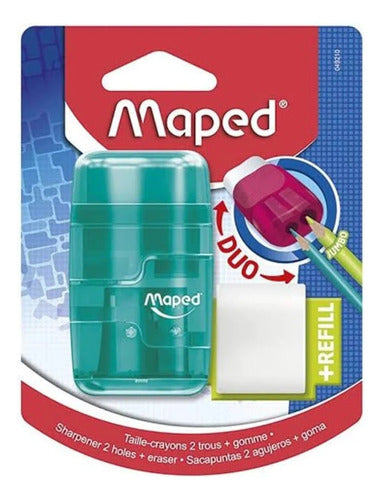 Maped Double Hole Sharpener with Eraser DUO 049210 0